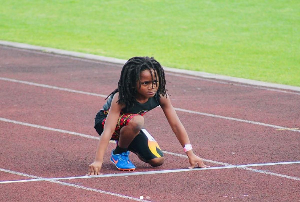 7 years old rudolph blaze ingram completed 100 meter race in just 13.48 seconds video viral