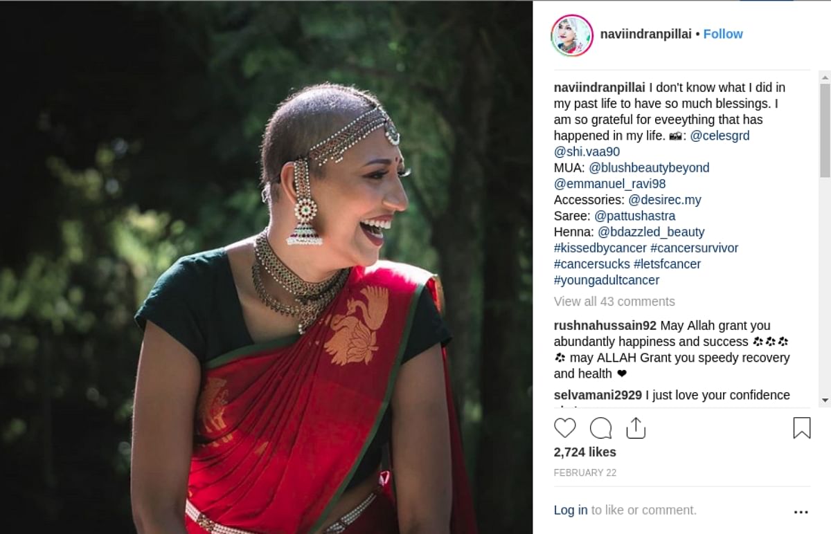 Navi Indran Pillai breast cancer survivor beautiful bridal photoshoot viral on social media