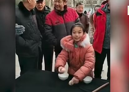 7 years old chinese girl magician shows street magic video viral
