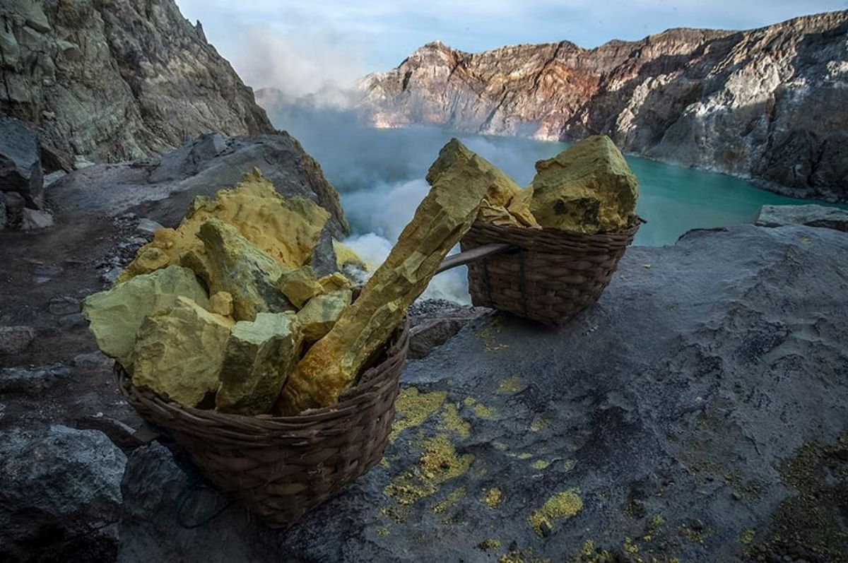 kawah ijen volcano indonesia and dangerous sulphur mining for devils gold