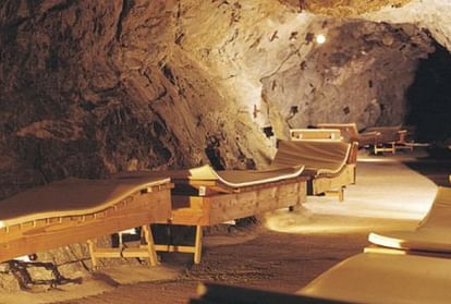 At the Gastein healing caves in austria  people come for treatment