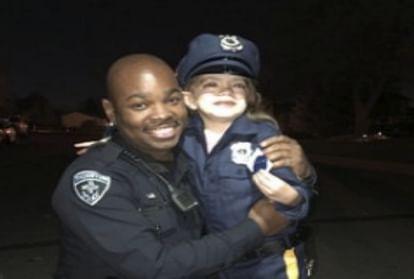 american father turn wheelchair into police car for his daughter happiness