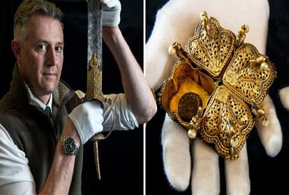 tipu sultan silver mounted gun and gold sword fetched 97 lakh in auction at United Kingdom