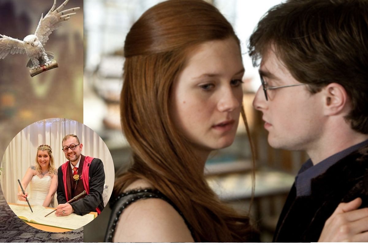 british love couple marry harry potter themed