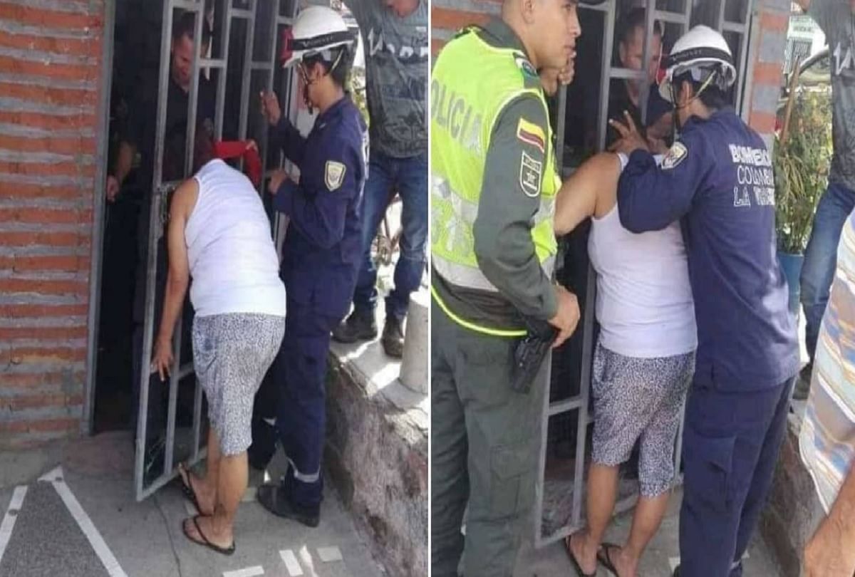 Woman head stuck in metal gate for 5 hours while trying to spy on her neighbor home