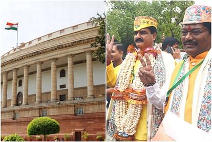 first session of 17th lok sabha mps arrived in parliament wear own traditional dresses