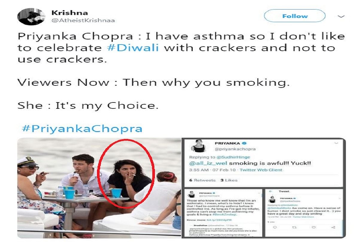 priyanka chopra cigarette smoking picture goes viral in social media