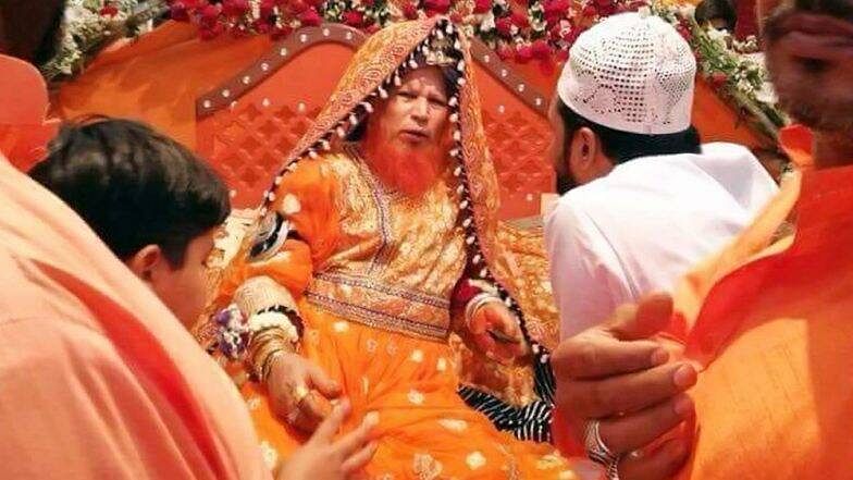 Viral video of pakistan man dressed like a bride