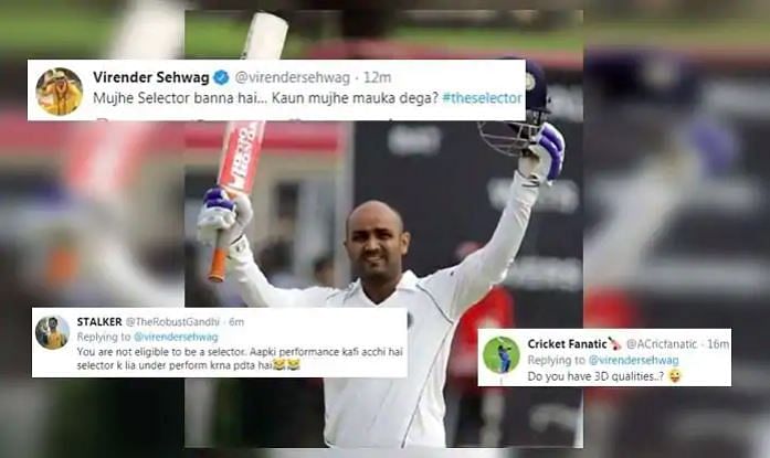 virender sehwag tweeted to become indian cricket team selector