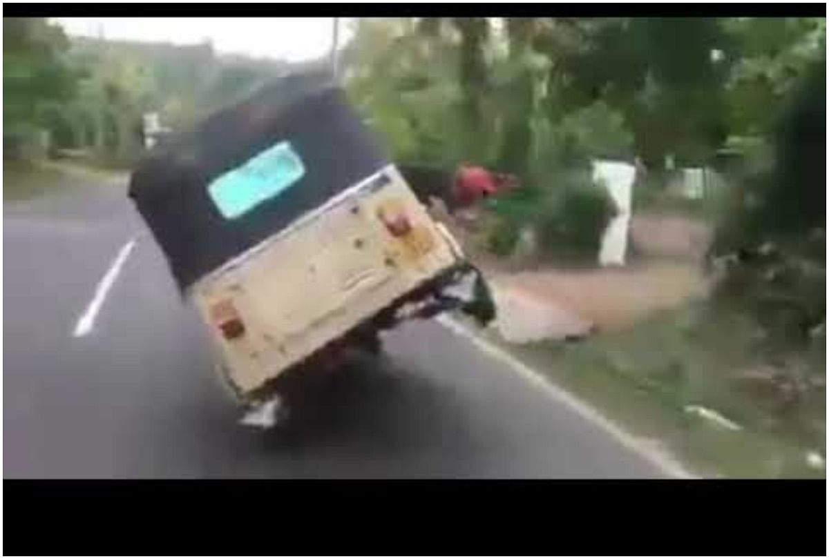 auto driver change their tire while driving video gone viral