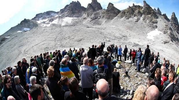 switzerland famous pizol glacier melts because of global warming