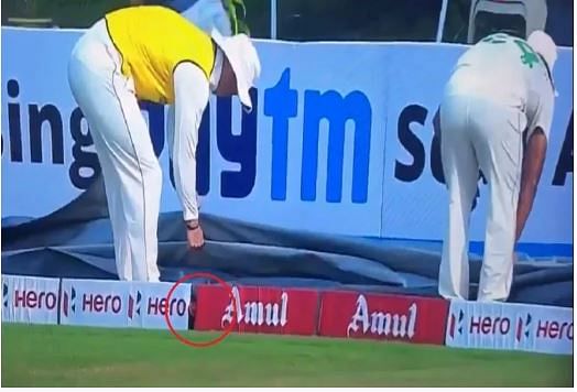 viral video of INDvSA 1st test day fielder lost the ball