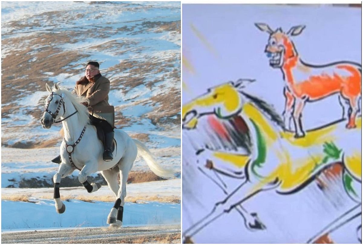 soccial media reaction on on viral photo of kim jong un horse ride