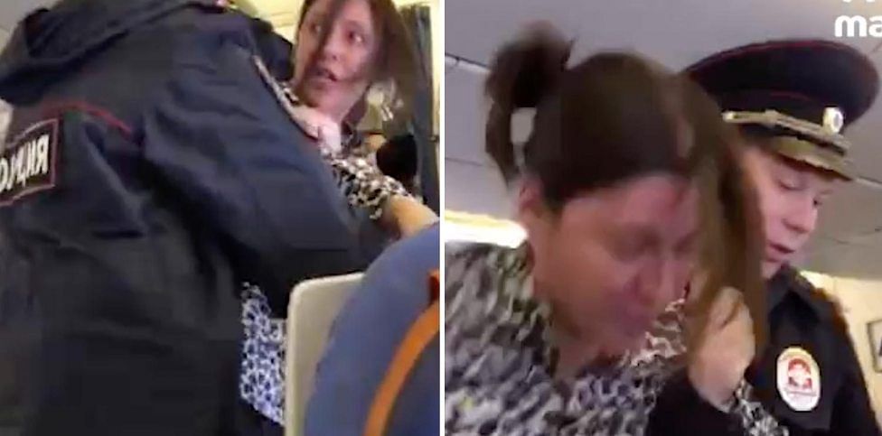 actress dragged out of plane after her misbeahve