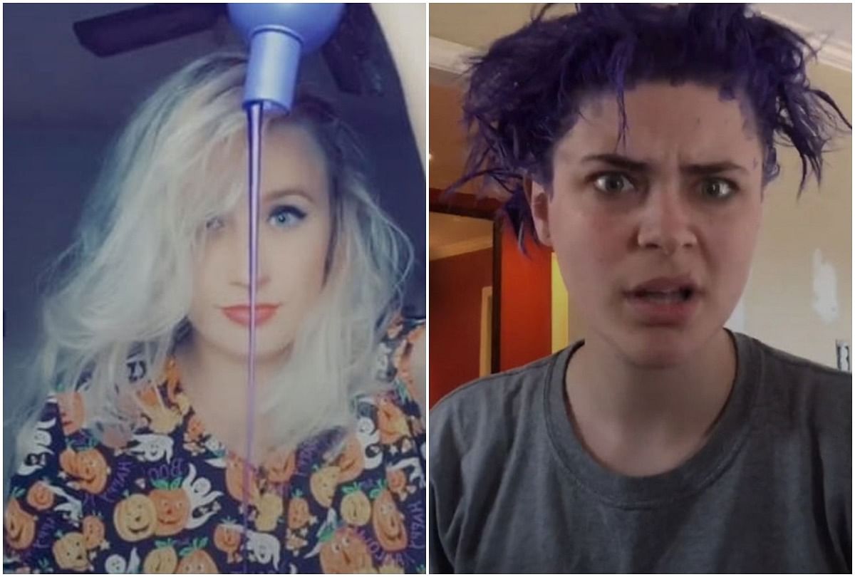 new tik tok challenge where people turns their hair purple