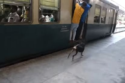 Abandoned Dog join Railway Force Personnel to Warn Commuters Against Footboard Traveling