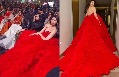 urvashi rautela wear red gown at flimfare award ceremony people brutally trolled