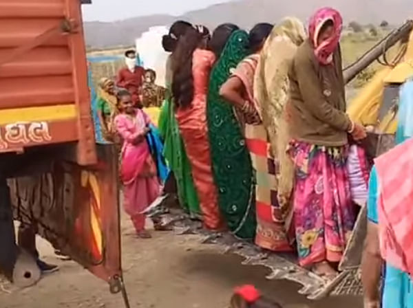 Viral video of jcb alight women from truck