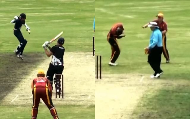 Viral video of bizarre incident three player get injured in single delivery