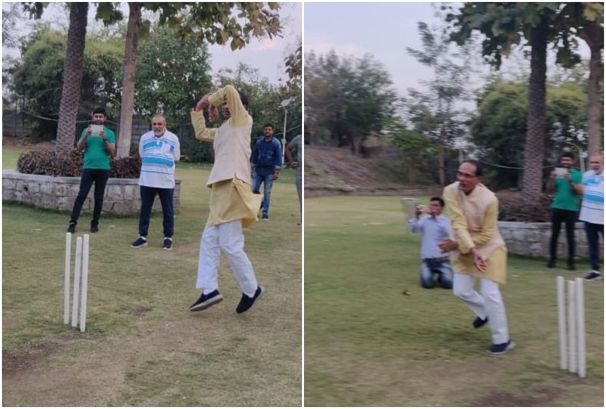 viral video of shivraj singh chouhan playing cricket