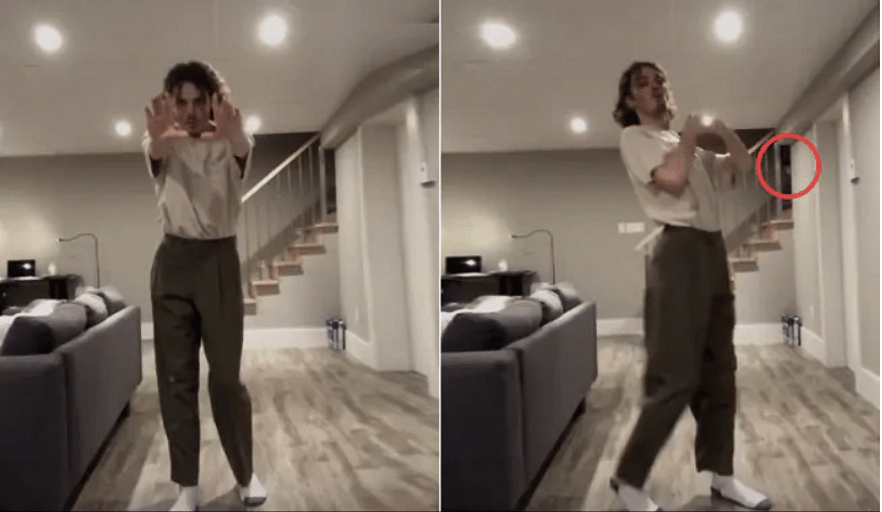 viral video of man who make tik tok video viewers spot a suspicious figure in home