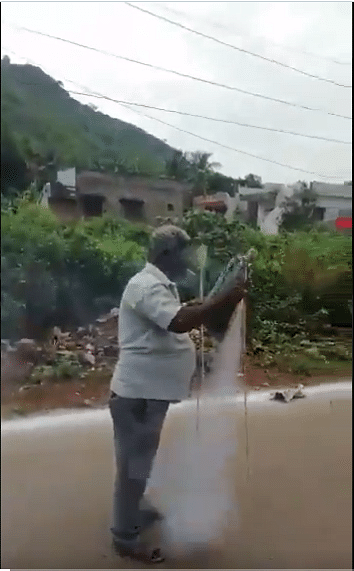 viral video of man who launch diwali rocket from his mouth