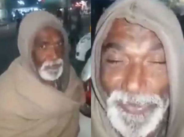 viral video of beggar who speaks frequent english