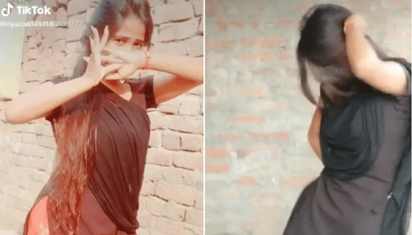 Dance step of village girl gone viral on social media