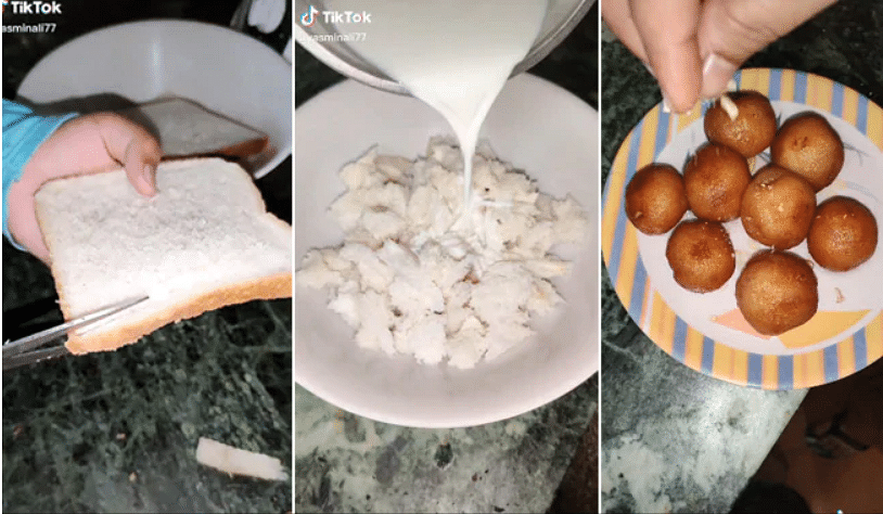 viral video of easy trick to made gulab jamun with bread during lock down