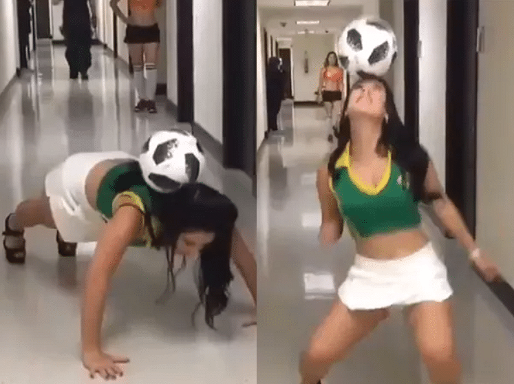 viral video of girl who juggling with football will leave you speechless