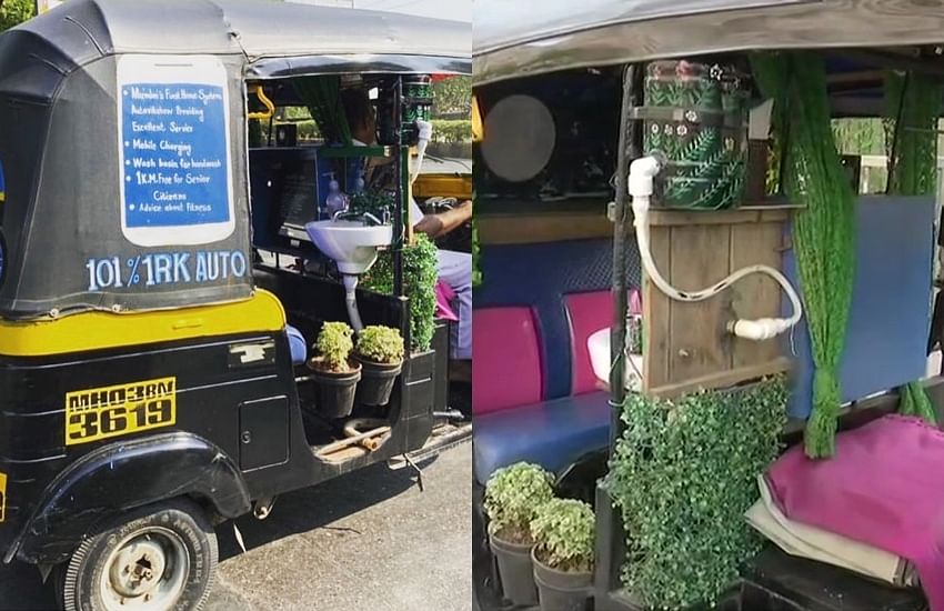 viral video of auto driver who put wash basin inside rikshaw to prevent from pandemic