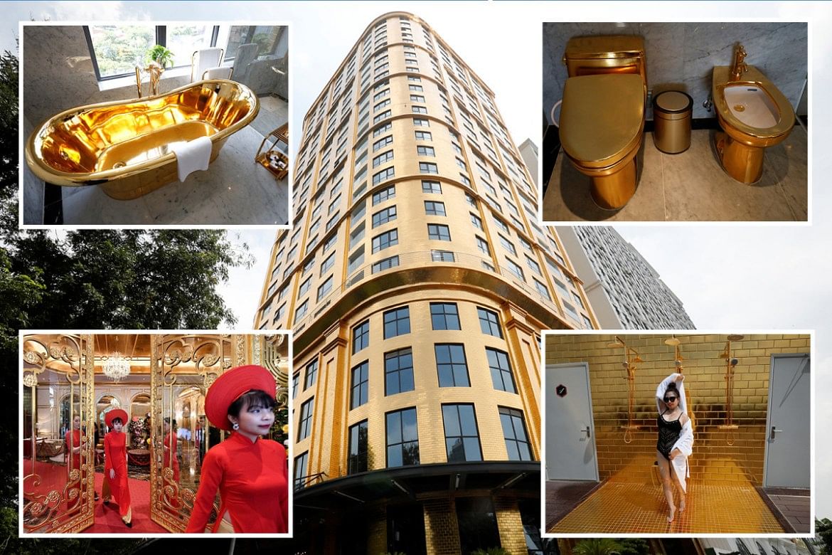 world first gold plated hotel open in vietnam promises tourists a golden luxurious experience
