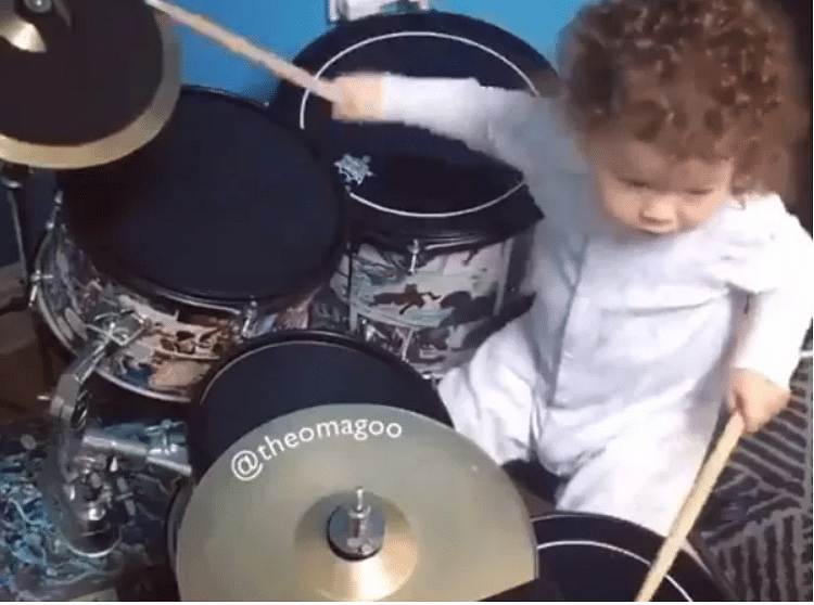 viral video of small child playing drum like professional people get shocked