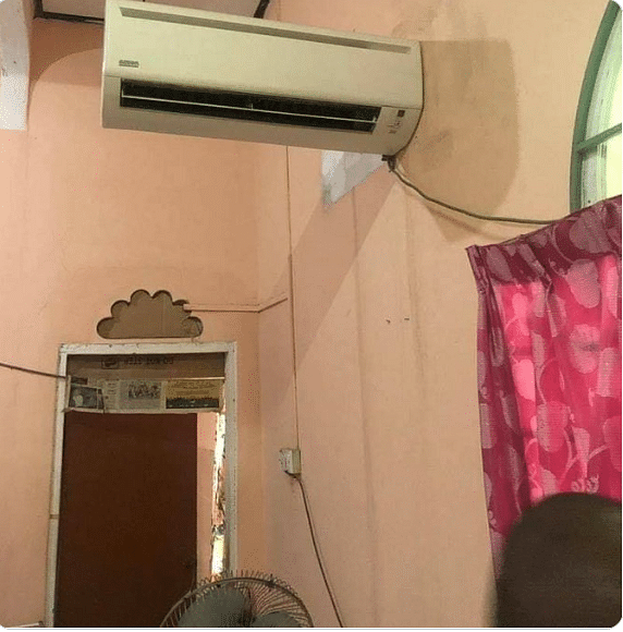 viral image of juggad technology applied on split ac people  give hilarious comment on it