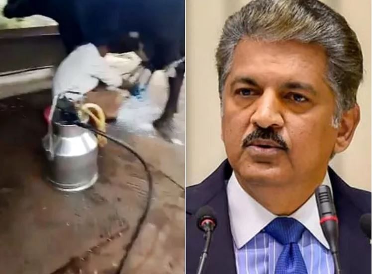 anand mahindra share Innovative use of tractor to create air suction machine
