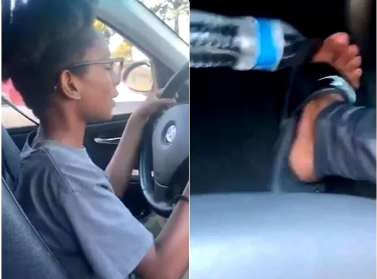 viral video of guy who teach his younger brother how to drive a car