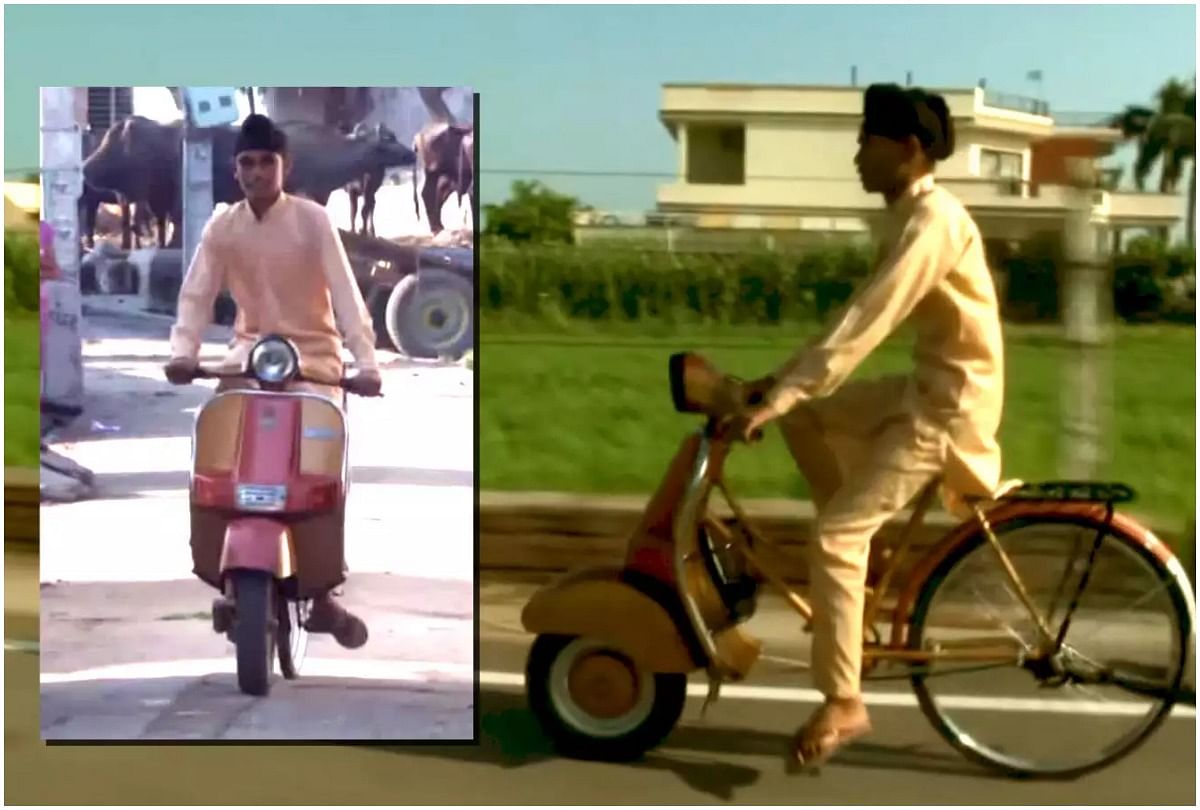 viral video of ludhiana student her father made a bicycle that look like scooter