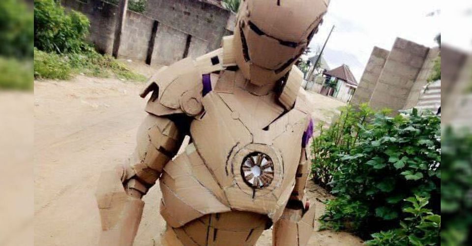 Child make accurate suit of iron man via waste cardboard people make hilarious comment on it