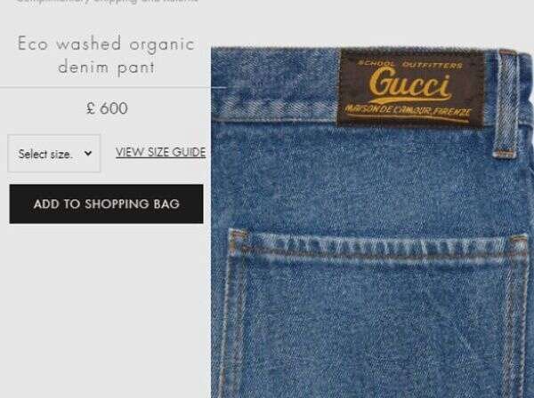 Gucci Unveils Jeans selling jeans with fake grass stain woryh rs 88000
