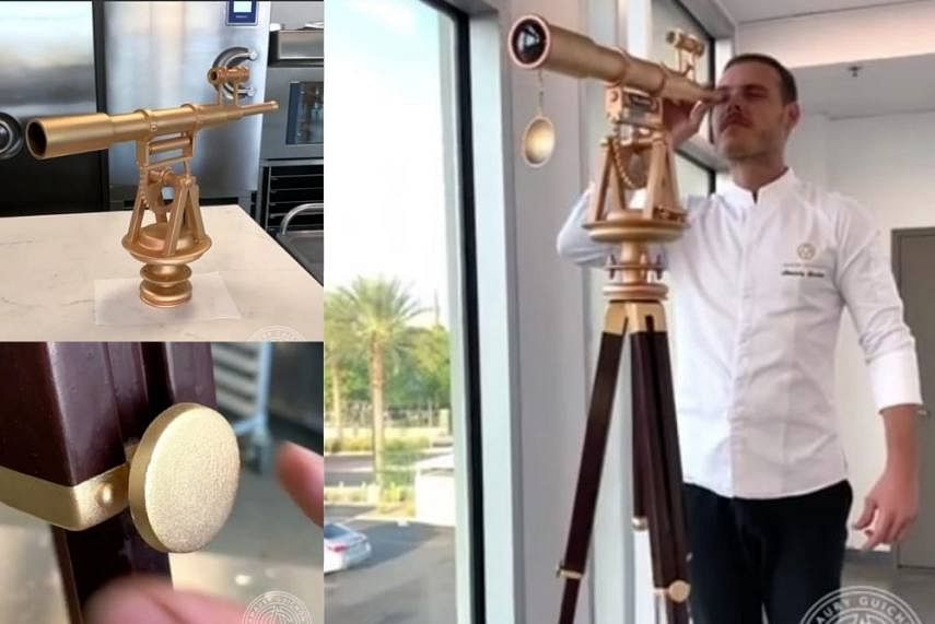 know the story of cheif amaury guichon who made chocolate Five-feet-tall moveable telescope