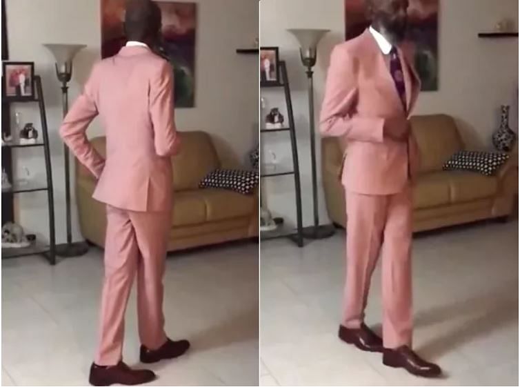 viral video of  who did microwave spin to show off his pink suit social media users love their style