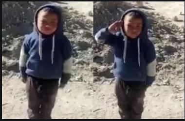 viral video of ladakh boy salute to ITBP Personnel people loves their action