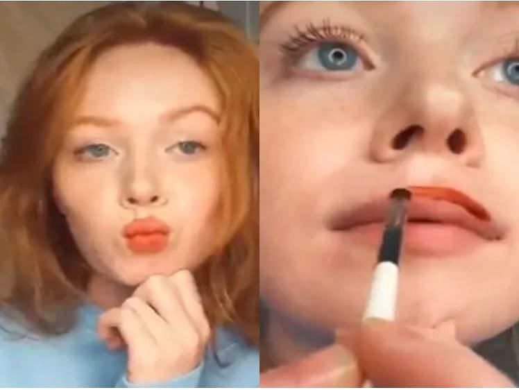 viral video of  Brianah Christianson put mehndi on lips instead of lipstick