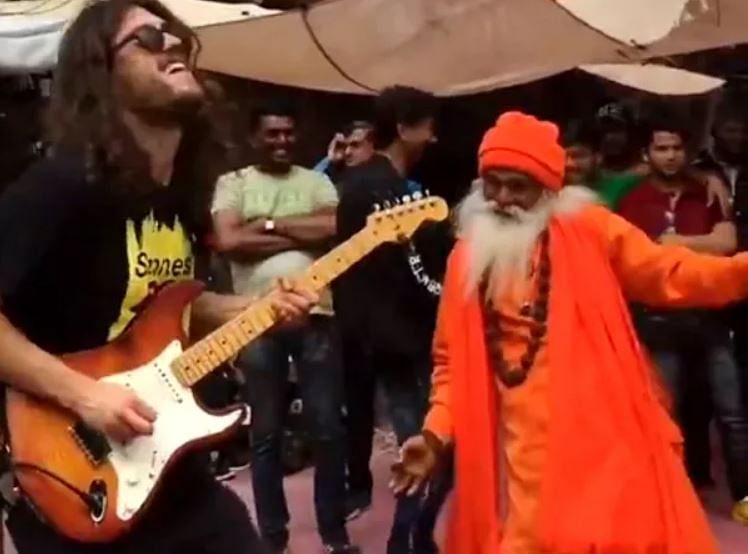 viral video of sadhu maharaj dance on rock music people did hilarious comment on it