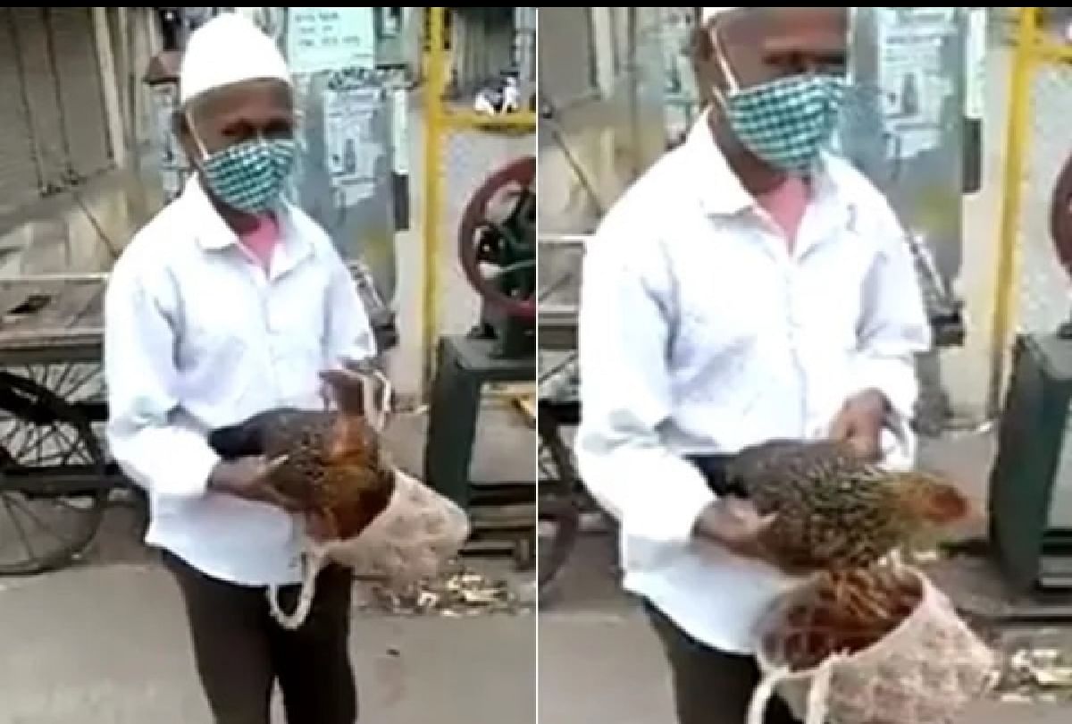 Man step out in lockdown tells police that his hen has constipation issue video goes viral