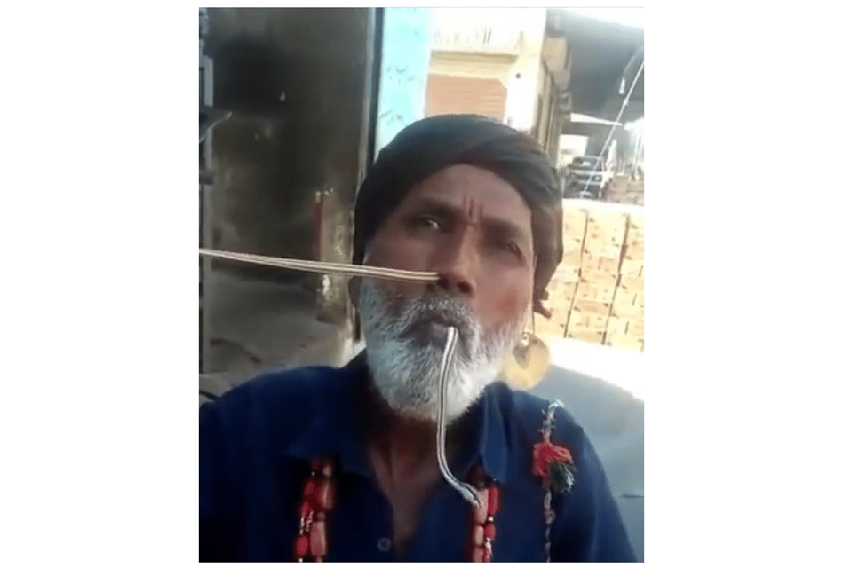 Actor Vidyut Jamwal shared a shocking video an old man put a snake in his nose and took it out of his mouth