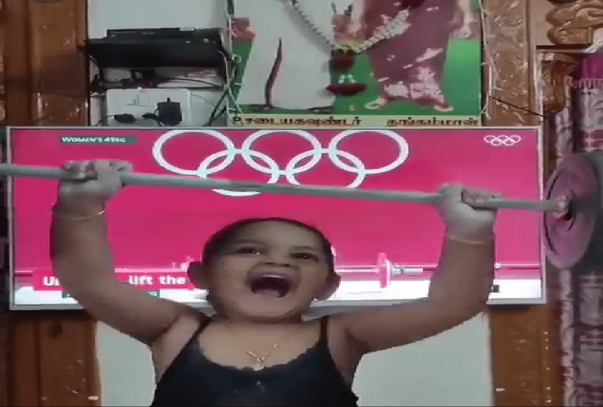 Satish Shivalingam daughter won the hearts of people by doing weightlifting Mirabai Chanu loved its