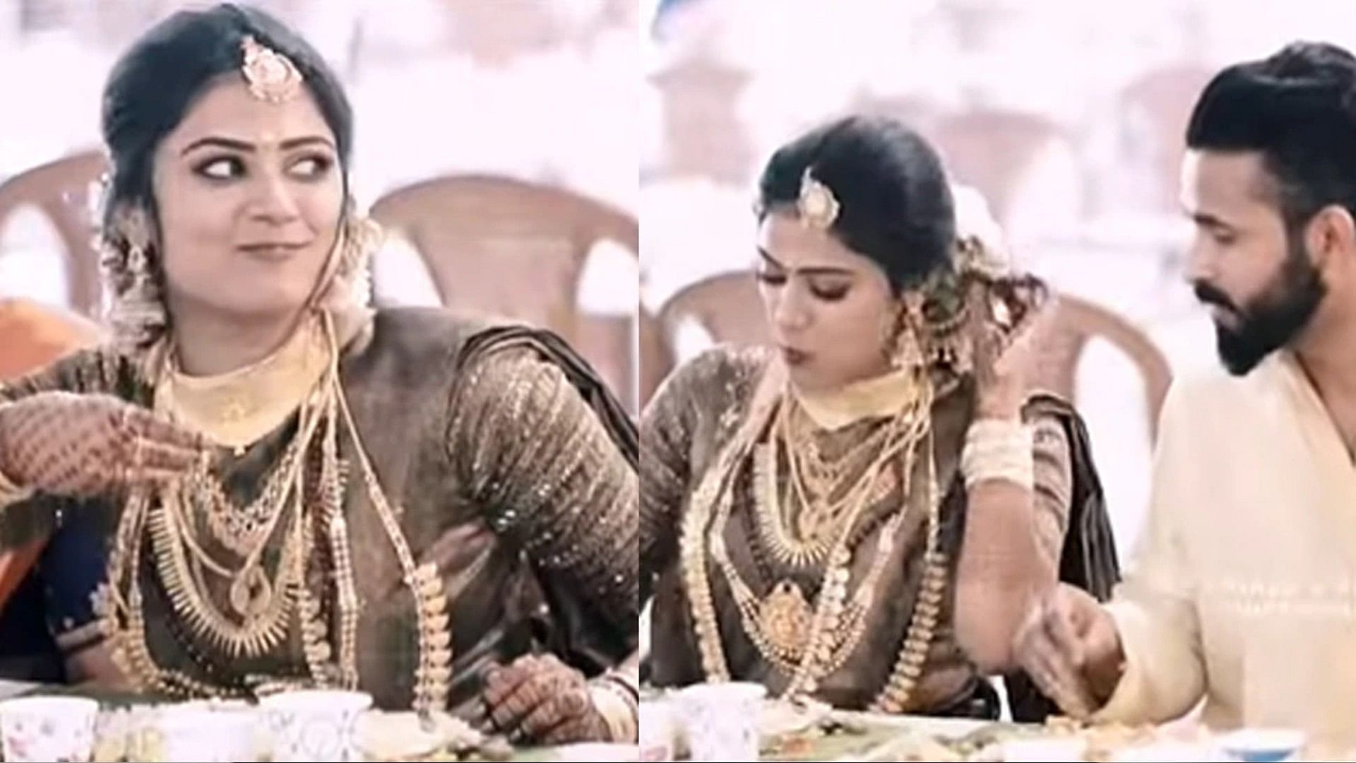 Naughty bride did such a naughty act with the groom during the meal that people lost their heart