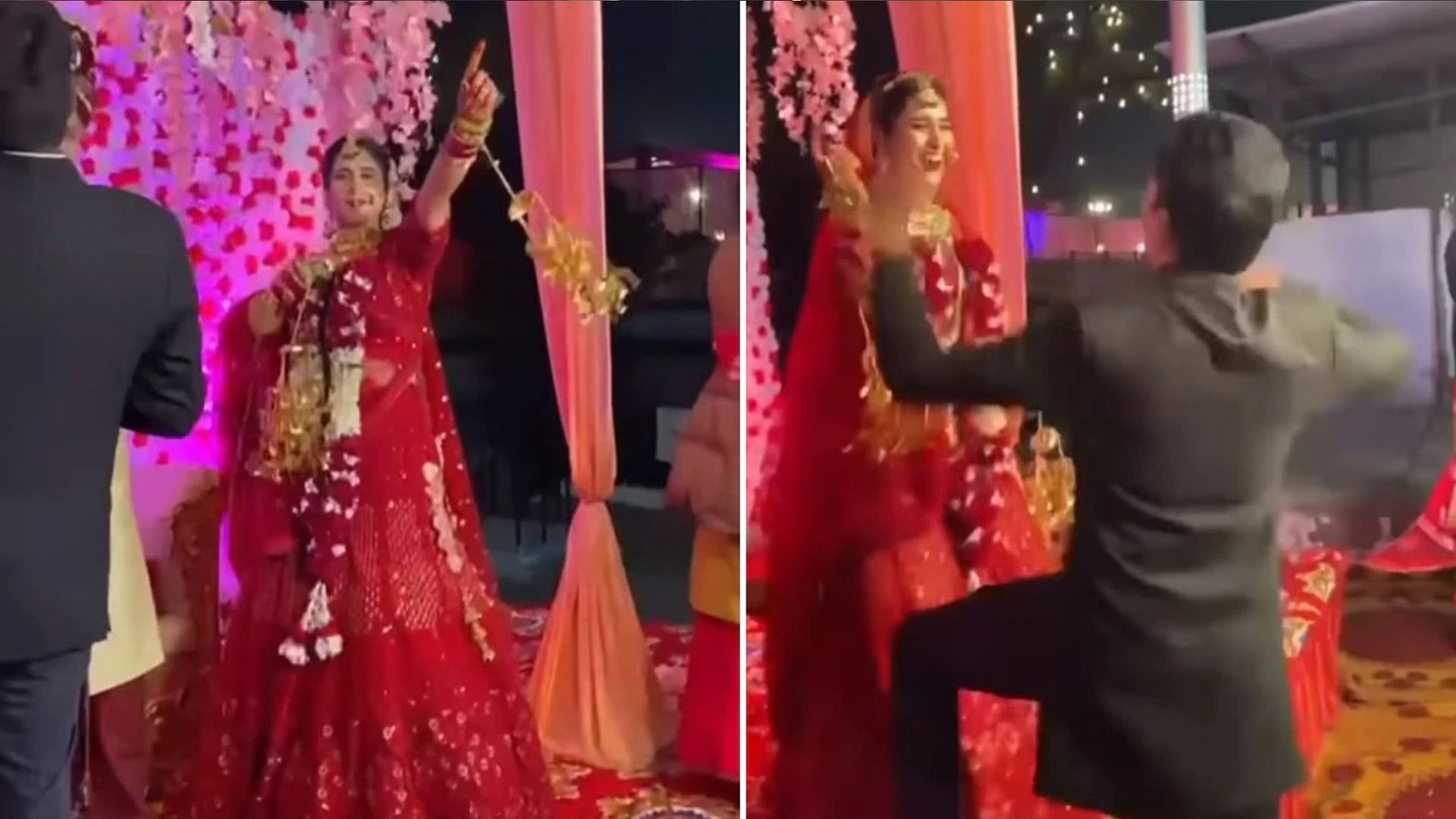 bride started dancing vigorously on the stage leaving the groom video going viral on internet