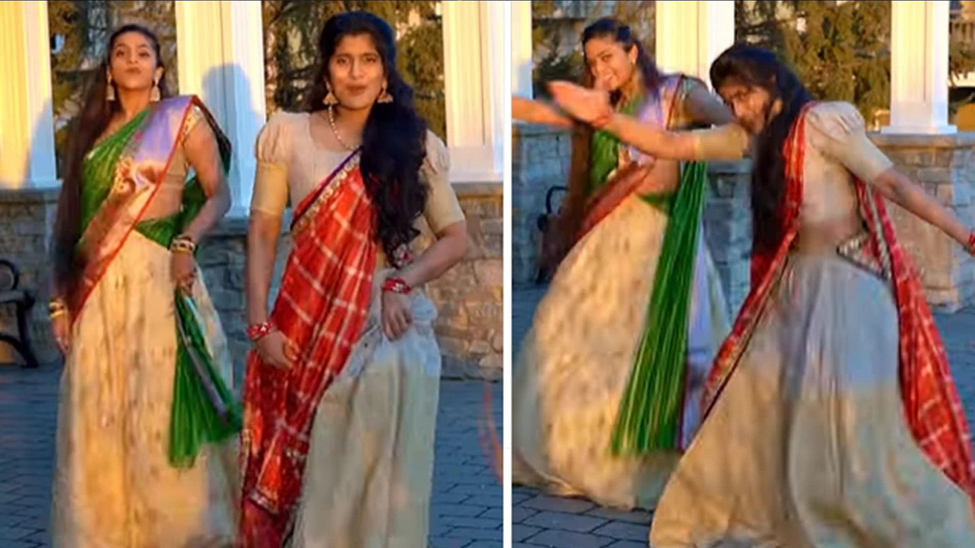 Dance Video american girls wearing traditional dress did such a wonderful dance on the song of pushpa
